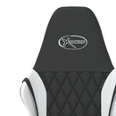 gamingstol med massagefunktion kunstlæder sort og hvid