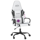 gamingstol m. massagefunktion kunstlæder hvid og sort