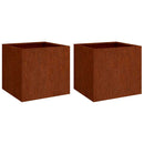 plantekasser 2 stk. 42x40x39 cm cortenstål