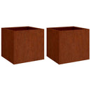 plantekasser 2 stk. 49x47x46 cm cortenstål