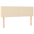 sengegavle 144x5x78/88 cm stof cremefarvet