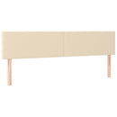 sengegavle 200x5x78/88 cm stof cremefarvet