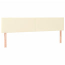 sengegavle 200x5x78/88 cm kunstlæder cremefarvet