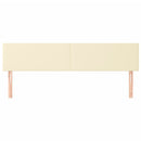 sengegavle 200x5x78/88 cm kunstlæder cremefarvet
