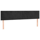 sengegavle 200x5x78/88 cm fløjl sort