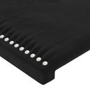 sengegavl 100x5x78/88 cm fløjl sort
