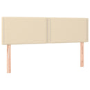 sengegavle 144x5x78/88 cm stof cremefarvet