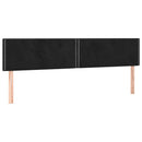 sengegavle 200x5x78/88 cm fløjl sort