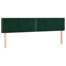 sengegavle 200x5x78/88 cm fløjl mørkegrøn