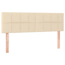 sengegavle 144x5x78/88 cm stof cremefarvet