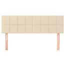sengegavle 144x5x78/88 cm stof cremefarvet