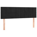 sengegavle 144x5x78/88 cm fløjl sort
