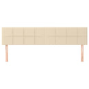 sengegavle 160x5x78/88 cm stof cremefarvet