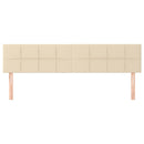 sengegavle 180x5x78/88 cm stof cremefarvet