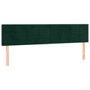 sengegavle 180x5x78/88 cm fløjl mørkegrøn