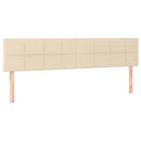 sengegavle 200x5x78/88 cm stof cremefarvet