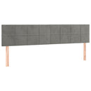 sengegavle 200x5x78/88 cm fløjl lysegrå