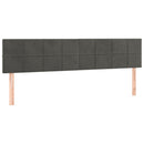 sengegavle 200x5x78/88 cm fløjl mørkegrå