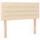 sengegavl 80x5x78/88 cm stof cremefarvet