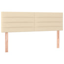sengegavle 144x5x78/88 cm stof cremefarvet