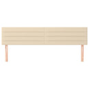 sengegavle 200x5x78/88 cm stof cremefarvet