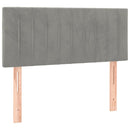 sengegavl 90x5x78/88 cm fløjl lysegrå