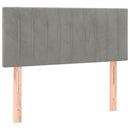 sengegavl 100x5x78/88 cm fløjl lysegrå