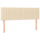 sengegavle 144x5x78/88 cm stof cremefarvet
