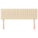 sengegavle 144x5x78/88 cm stof cremefarvet