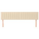 sengegavle 160x5x78/88 cm stof cremefarvet