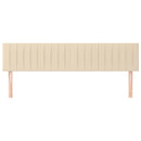 sengegavle 180x5x78/88 cm stof cremefarvet