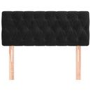 sengegavl 90x7x78/88 cm fløjl sort