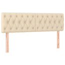 sengegavle 160x7x78/88 cm stof cremefarvet