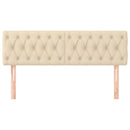 sengegavle 160x7x78/88 cm stof cremefarvet