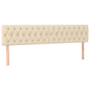 sengegavle 180x7x78/88 cm stof cremefarvet
