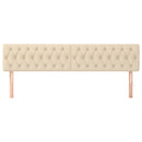 sengegavle 180x7x78/88 cm stof cremefarvet