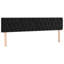 sengegavle 180x7x78/88 cm fløjl sort