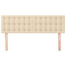 sengegavle 144x5x78/88 cm stof cremefarvet
