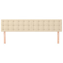 sengegavle 160x5x78/88 cm stof cremefarvet