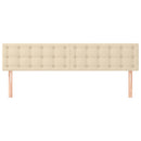 sengegavle 180x5x78/88 cm stof cremefarvet