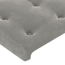 sengegavle 180x5x78/88 cm fløjl lysegrå