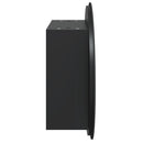 badeværelsesskab med rundt spejl og LED-lys 40x40x17,5 cm sort