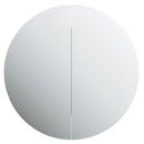 badeværelsesskab med rundt spejl og LED-lys 47x47x17,5 cm sort