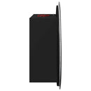 badeværelsesskab med rundt spejl og LED-lys 47x47x17,5 cm sort