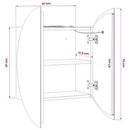 badeværelsesskab med rundt spejl og LED-lys 47x47x17,5 cm sort