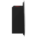 badeværelsesskab med rundt spejl og LED-lys 47x47x17,5 cm sort