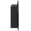 badeværelsesskab med rundt spejl og LED-lys 54x54x17,5 cm sort