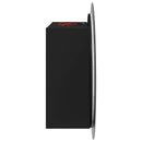 badeværelsesskab med rundt spejl og LED-lys 54x54x17,5 cm sort