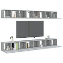 tv-skabe 8 stk. 60x30x30 cm konstrueret træ grå sonoma-eg