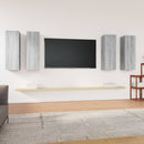 tv-skabe 4 stk. 30,5x30x90 cm konstrueret træ grå sonoma-eg